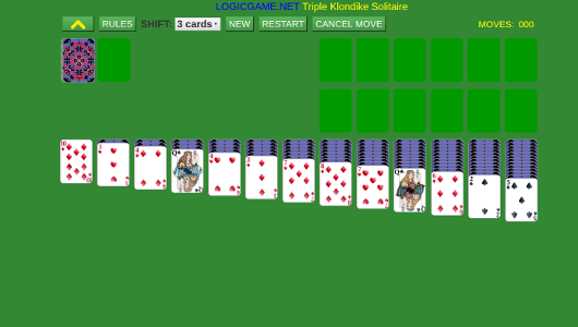 Triple Klondike Solitaire